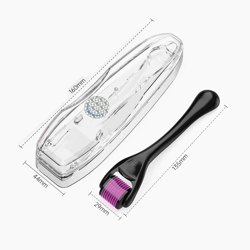 0.25MM 540Pin Acciaio inossidabile Nero Microneedling Cura della pelle del viso Uso domestico per strumenti di massaggio di bellezza del viso