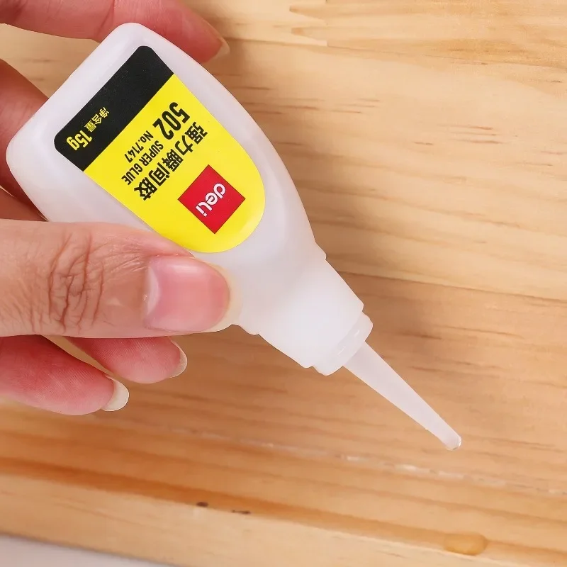 1-10Pcs Deli 502 Super Glue Instant Quick-drying Cyanoacrylate Adhesive Leather Rubber Wood Metal Strong Bond Liquid Glue Tool