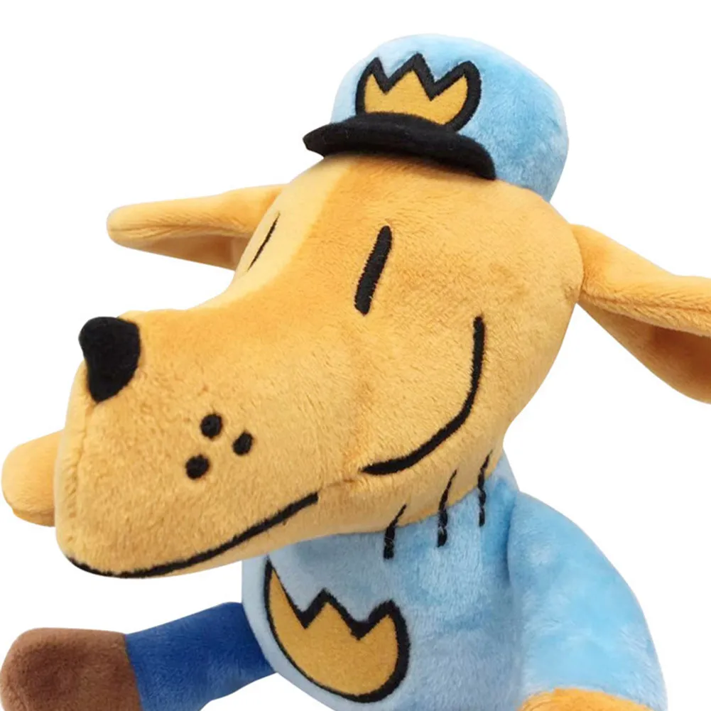 25CM Cartoon Detective Fantasy Props Dog Plush Toy Xmas Birthday Gifts Soft Stuffed Mascot Halloween Carnival Party Decor