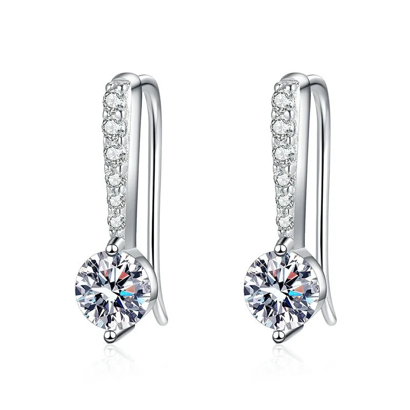 

E093 Lefei Fashion Classic Luxury High Quality Moissanite Trendy Angle Tear Earrings For Women 925 Sterling Silver Party Jewelry