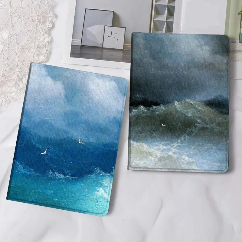 

Blue Sea Wave Bird Tablet Case For Samsung Tab Galaxy S6 S11 A A7 A8 A9 A11 10.1 10.4 10.5 Plus Lite Gift