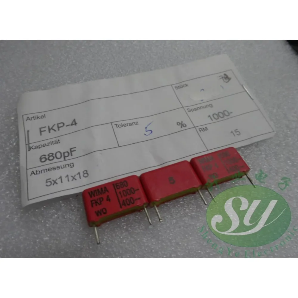 

10 шт. FKP4 0,00068 мкФ/1000 В 0,68 нф 680 пф 684 новый пленочный конденсатор 15 мм