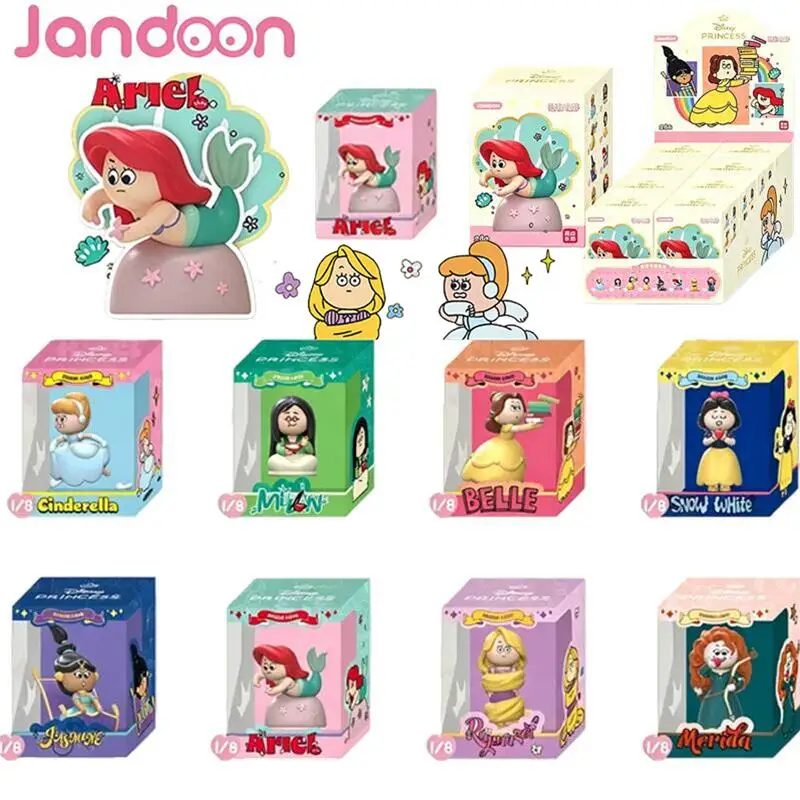 Genuine Jandoon Disney Princess Mini Figurine Blind Box Snow White Belle Cake Decor Merch Collectible Desktop Ornament Gift