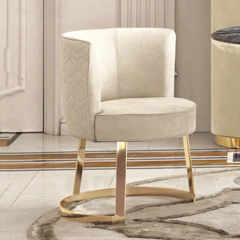 Modern luxury stainless steel frame fabric upholstered dining chair with gold finish, available in color,suitable for commercial