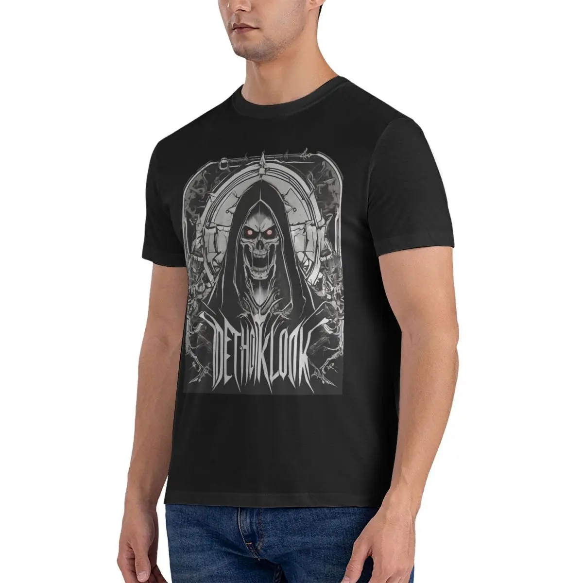 Copy Of Old Death Magic T-Shirt Men Dethklok Amazing Pure Cotton Tee Shirt O Neck Short Sleeve T Shirts Graphic Printed Tops