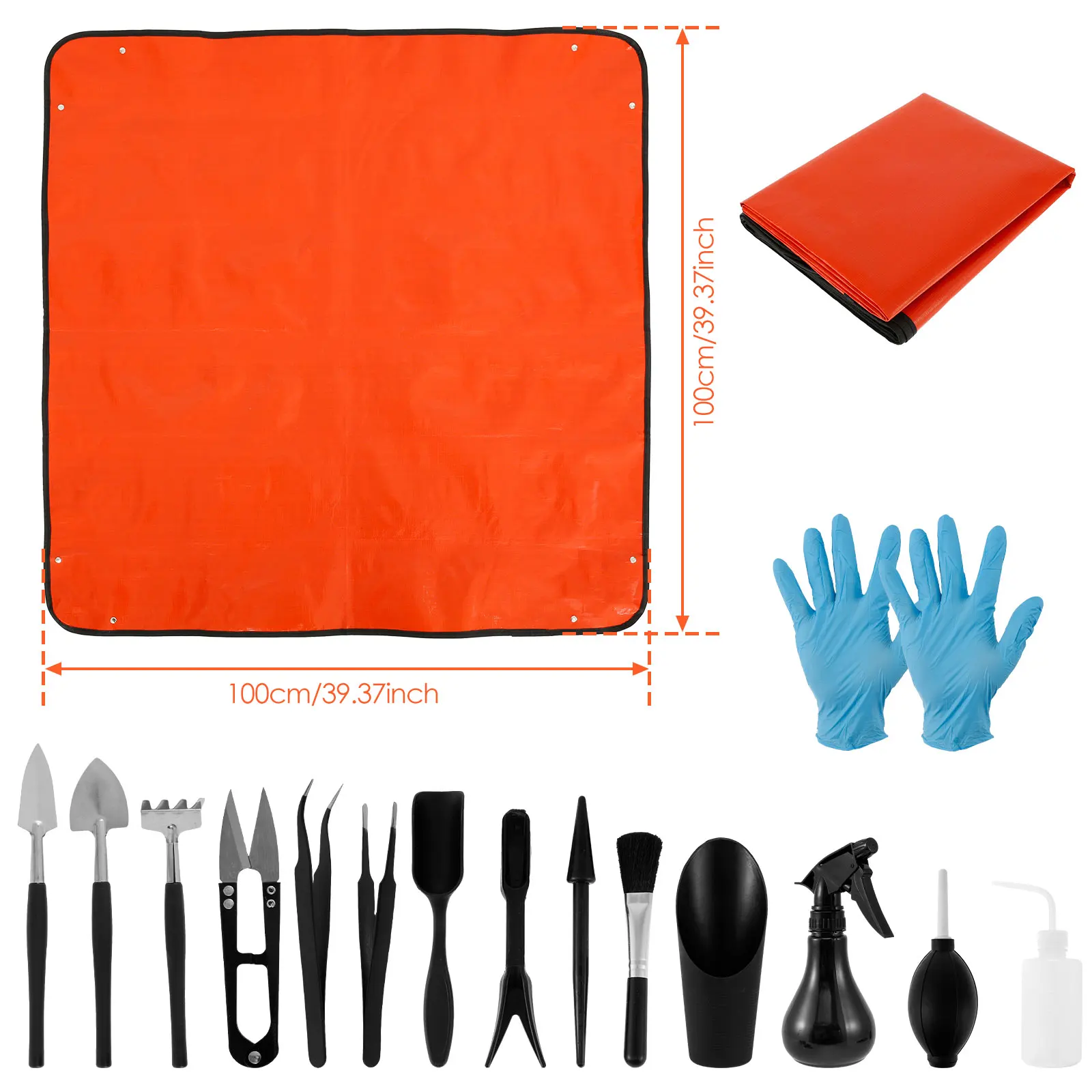 100cm Garden Potting Mat Foldable Waterproof Repotting Mat Square Transplanting Potting Mat Portable Succulent Tool Kit for Care