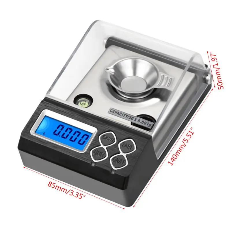 30g/0.001g High Precision Professional Digital Milligram Scale for Gold Jewelry DropShipping