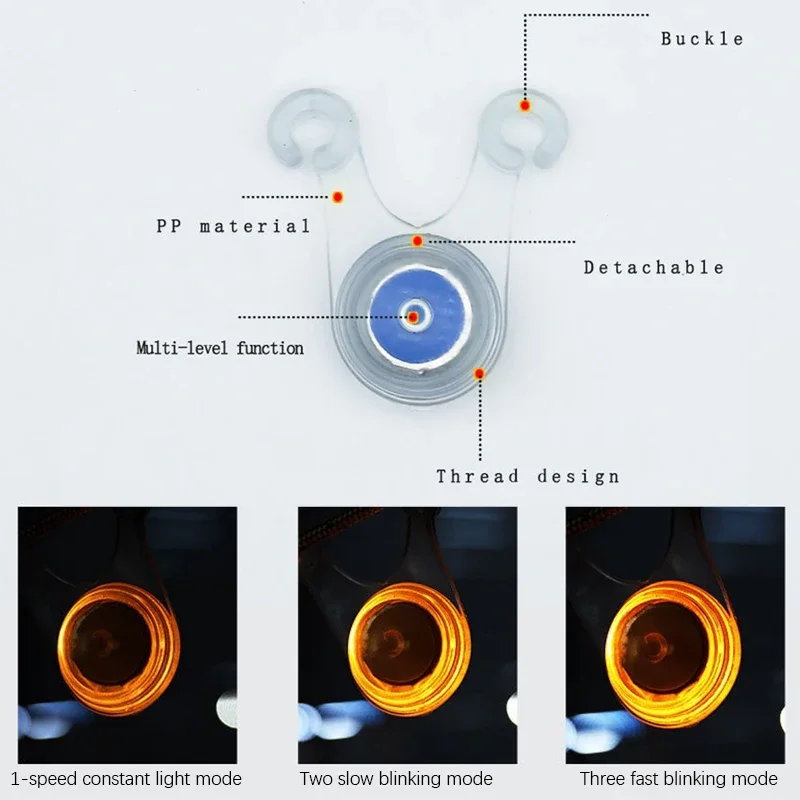 1PC LED Tent Rope Hanging Lights Waterproof Bicycle Tail Light Outdoor Camping Backpack Safety Warning Signal Light Rope Lamp