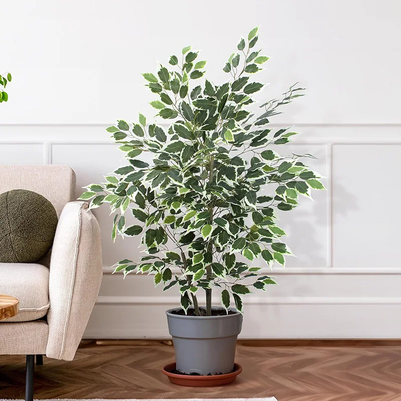 3-6FT Großer Künstlicher Ficus-Baum, Künstliche Palmenpflanzen, Realistische Plastik-Banyan-Bäume für Haus, Garten, Geschäft, Party-Dekoration – Detail 4