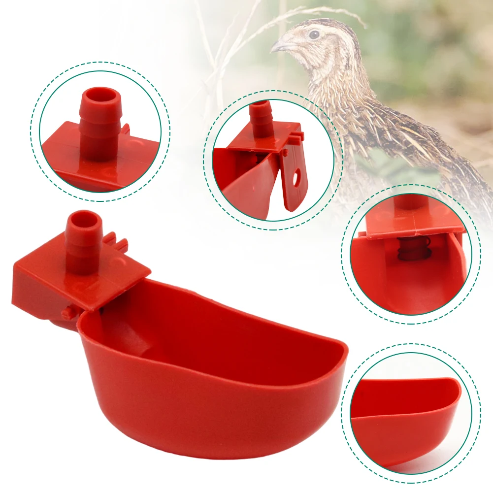 5/10/20Sets Bird Quail Water Drinker Bowl Drinking Cups Automatic Quail Waterers for 10Mm Pipe Bird Parrot Drinking Fountains