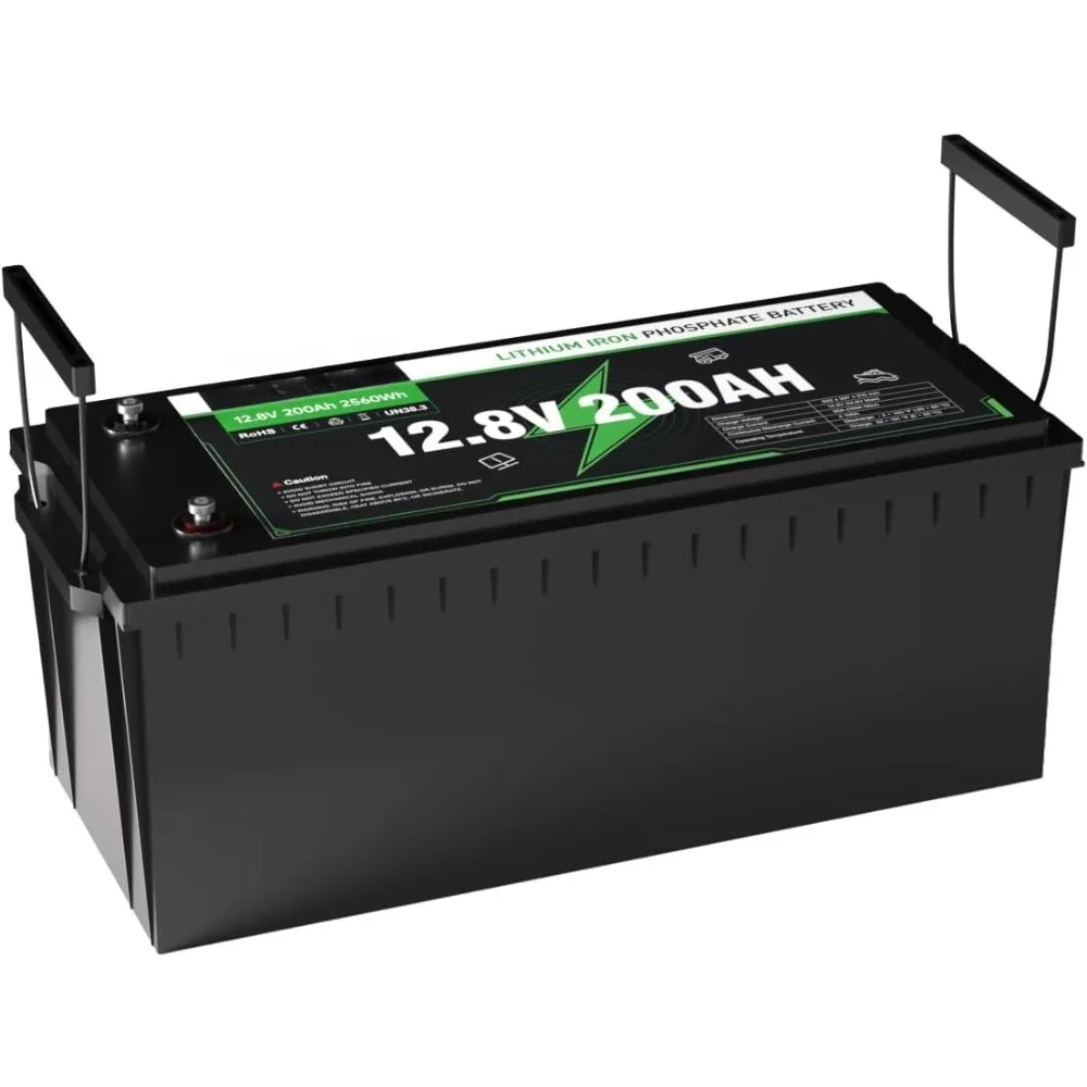 

12V 200Ah LiFePO4 Battery, 15000 Deep Cycles,Built in 200A BMS, 10-Year Lifespan, 2560Wh Deep Cycle Lithium Iron Phosphate