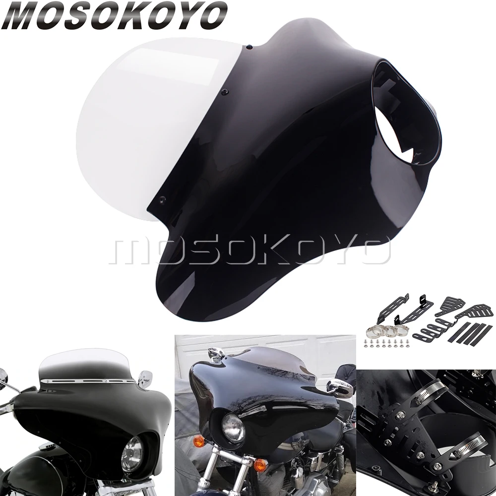 

Batwing Fairing for Harley Dyna Street Bob Wide Glide Super Glide Custom FLD FXDB Motorcycle Accessories Front Outer Cowl Mask