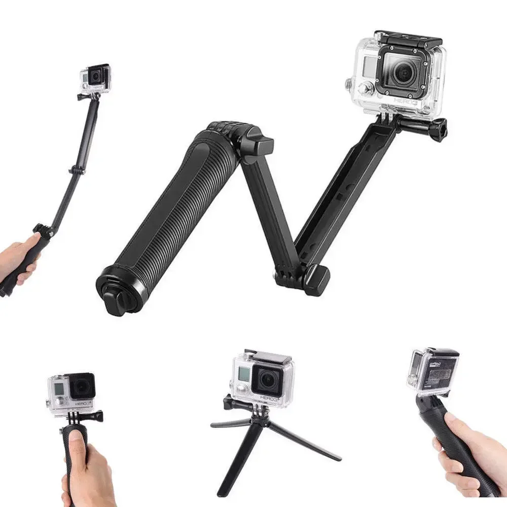 3-Way Monopod Adjustable Top Hand Grip Arm Selfie Stick Tripod Mount Monopod For GoPro Hero 7 6 5 4 3+ 3 SJ4000 SJ5000 Xiaomi Yi