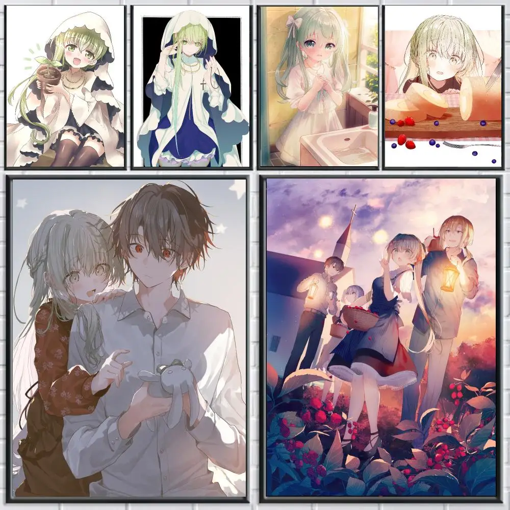 anime S-Saint Cecilia And Pastor Lawrence-E Poster Peel and Stick Wall Art for Cafe Office Bar and Home Decoration