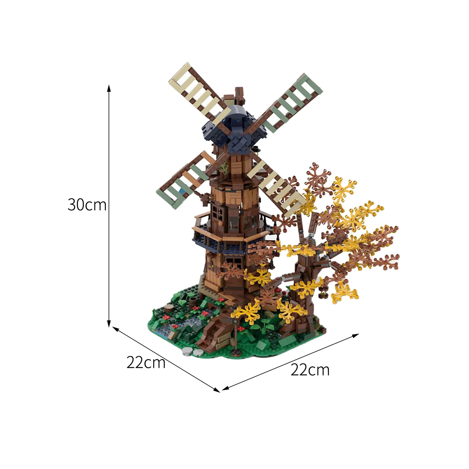

C6142 Modular Building: Mill with a Small River and a Tree 1778 Parts