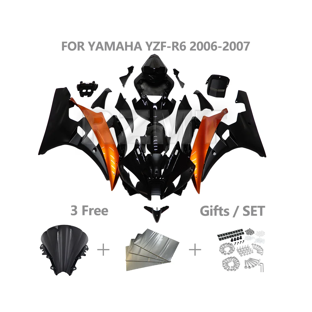 

Для YAMAHA YZF R6 YZF-R6 2006-2007 комплект обтекателя мотоцикла индивидуальный пластик ABS инъекционный пластик детали кузова Y0607-103a