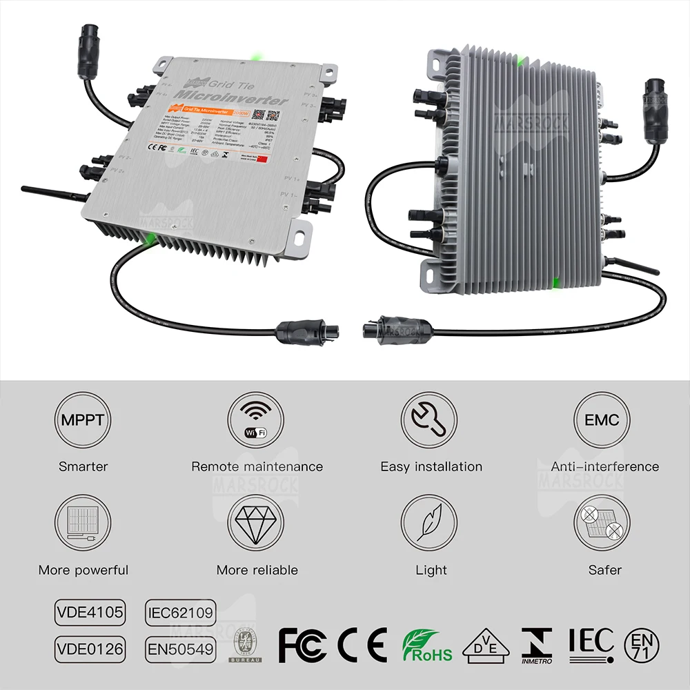 Imagem -04 - Microinversor de Gravata Deye-grid com Função Wi-fi Inteligente Conversor Grid on para Painéis 4pv 2000w Dc20v 60v para ac 80265v