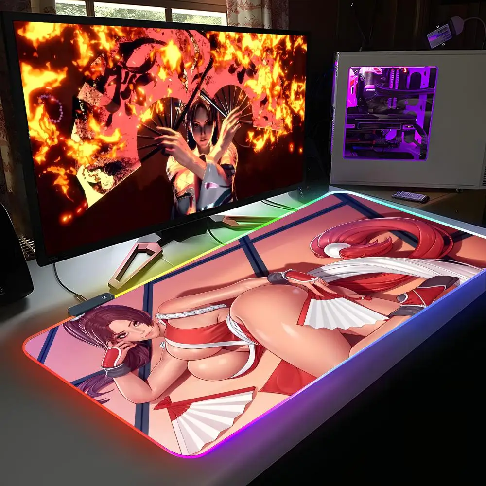 

Street Fighter Mai Shiranui Mouse Pad RGB Rubber Computer Laptop Official Game Colored esports Aesthetic Fashion Luxury Mat