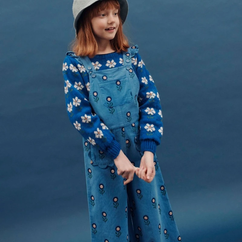 EM Kids' 2025 Fall Winter Collection Girls Knit Sweaters Corduroy & Floral Rompers Print Shirts Dress Pants Sets