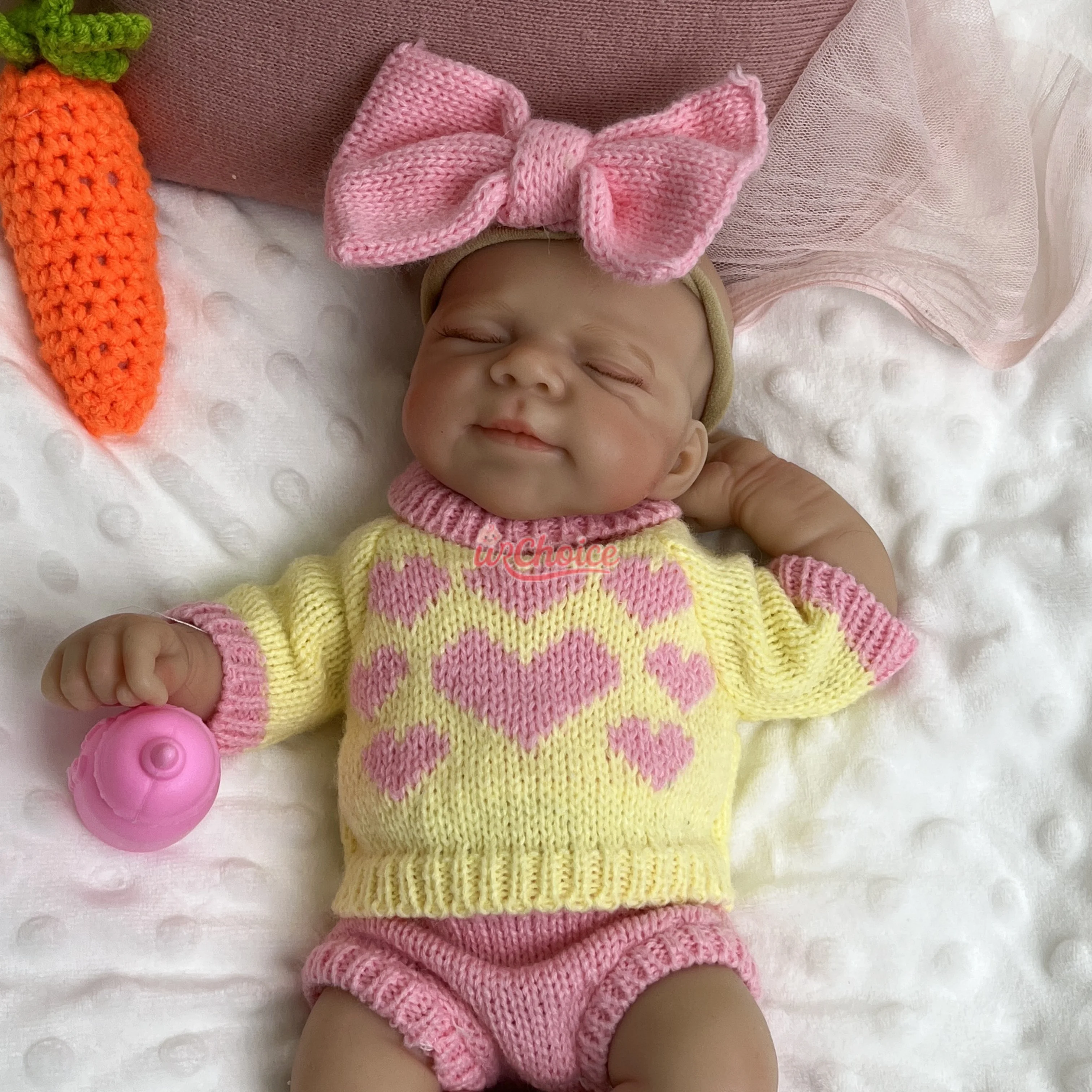 

12inch Mini Sleeping Girl Full Silicone Reborn Doll Peaceful Face Kid-Friendly Realistic Baby Toy for Emotional Companionship