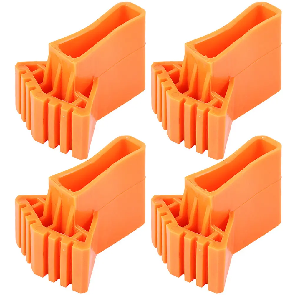 4Pcs Step Ladder Feet Pads Plastic Cushion Deep Groove Nonslip Foot Pad for Telescoping Ladder Stable Floor Protection