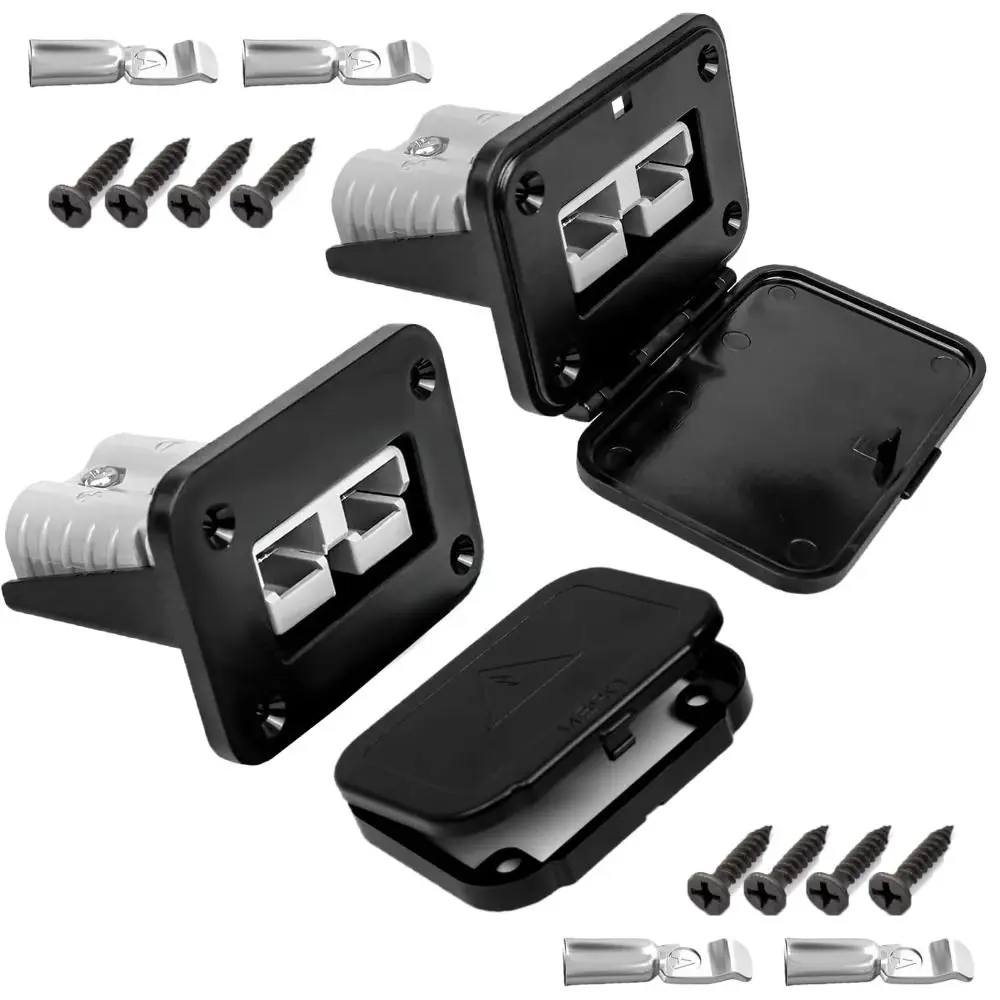 50A Battery Connector Quick Disconnect Waterproof Battery Terminal Kit Fireproof Plug Mount Panel for Anderson SB50 Series