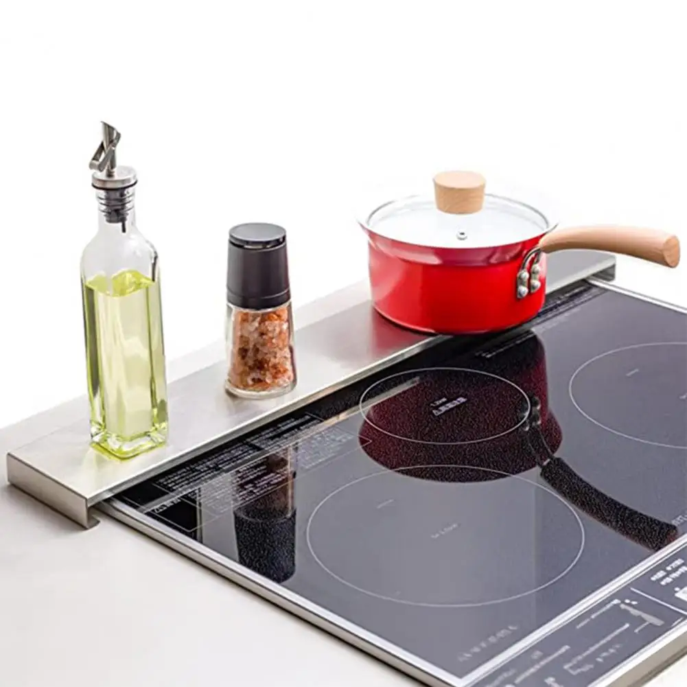 Stainless Steel Stove Gap Cover Oil-Proof Baffle Adjustable Countertop Shields for Gas And Induction Cooktops Kitchen Protector