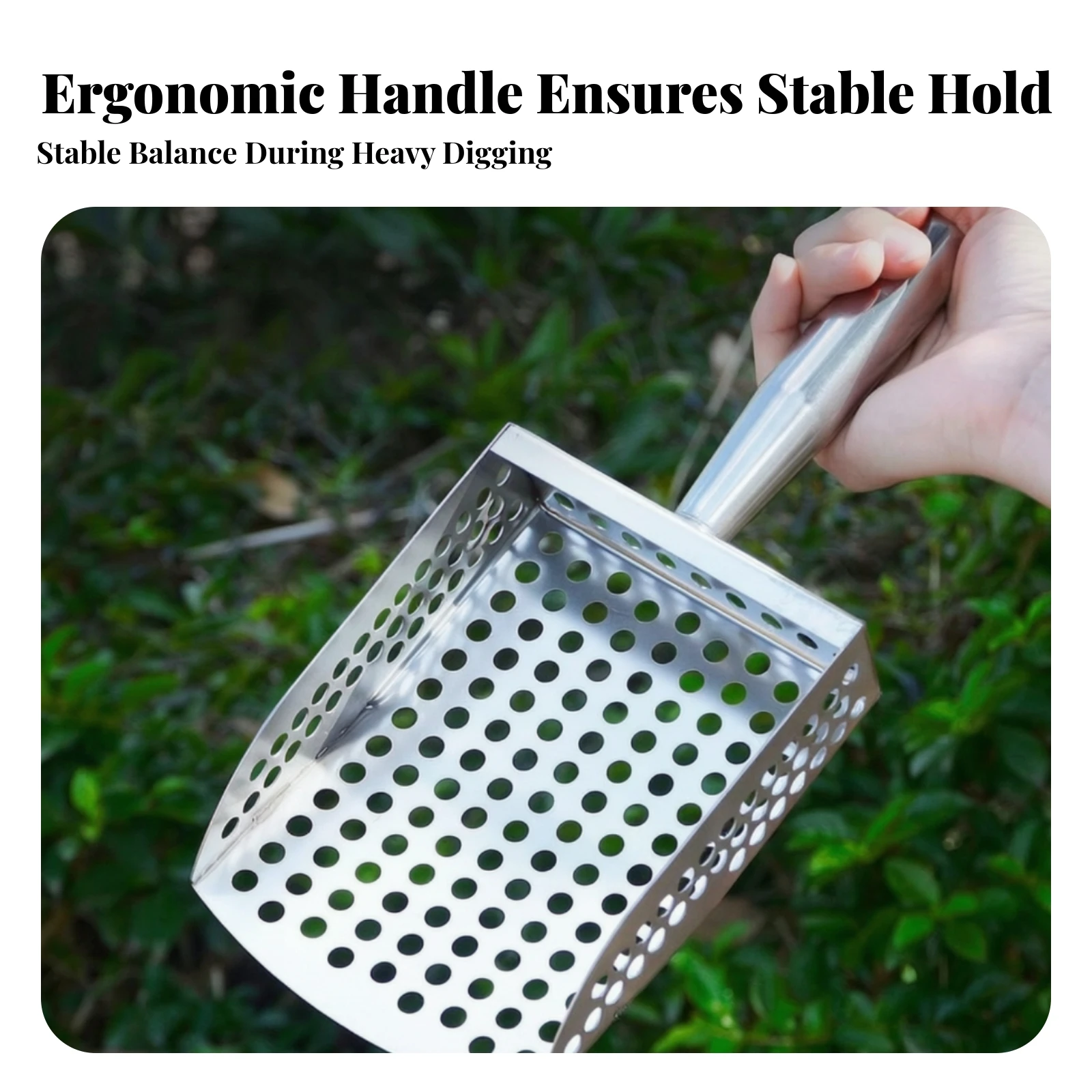 Stainless Steel Sand Scoop Durable Tool for Beachcombers, Beach, Litter Box