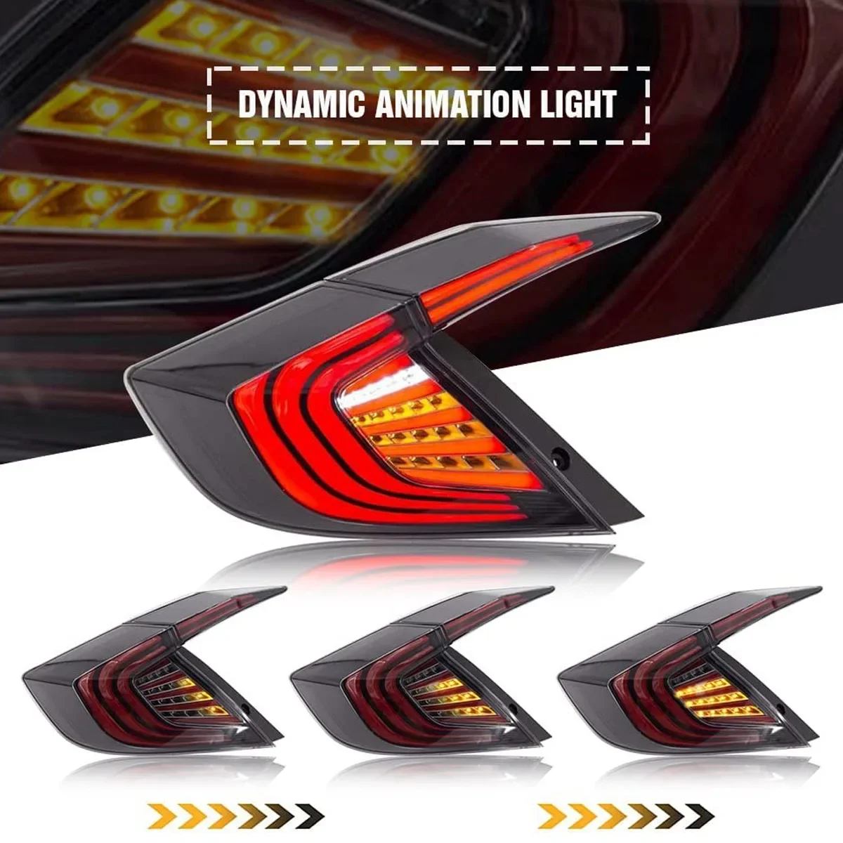 

All LED Taillight For Honda Civic 10th Gen Assembly System Modification LED Flow Light Steering Light Driving Light 2016-2020