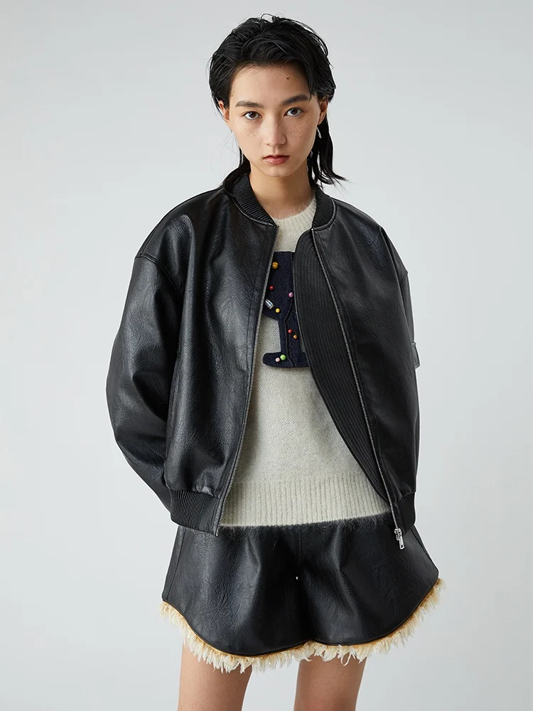 

Eco-Friendly Leather orts f Made Original Design Jeans Unfinied Look Casual Pants for Women