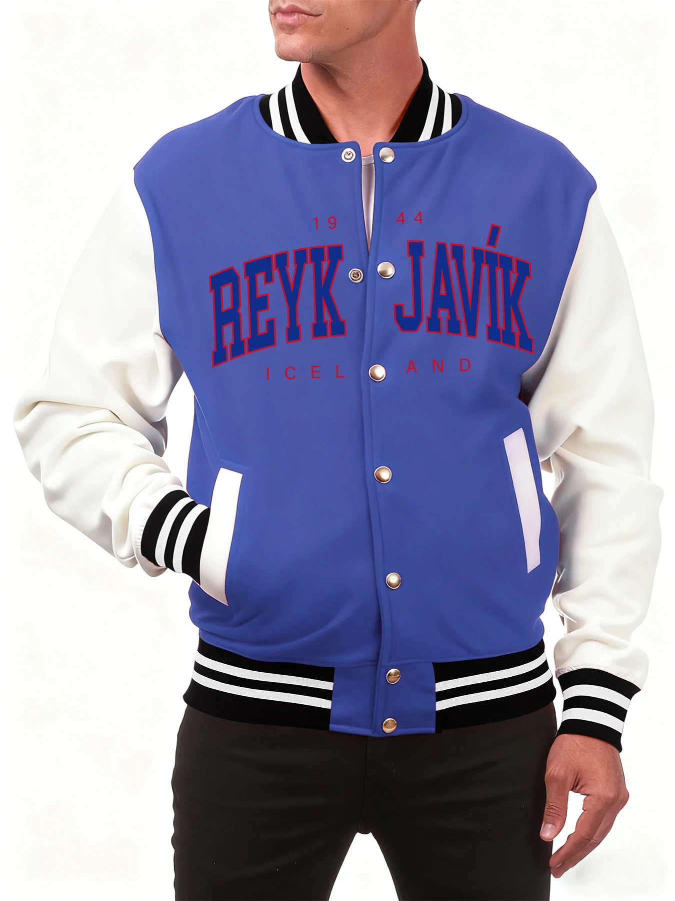 

tipo Исландии куртка с буквенным принтом мужская мода хип-хоп бейсбольный трикотаж мягкое флисовое пальто повседневные свободные уличные топы большого размера