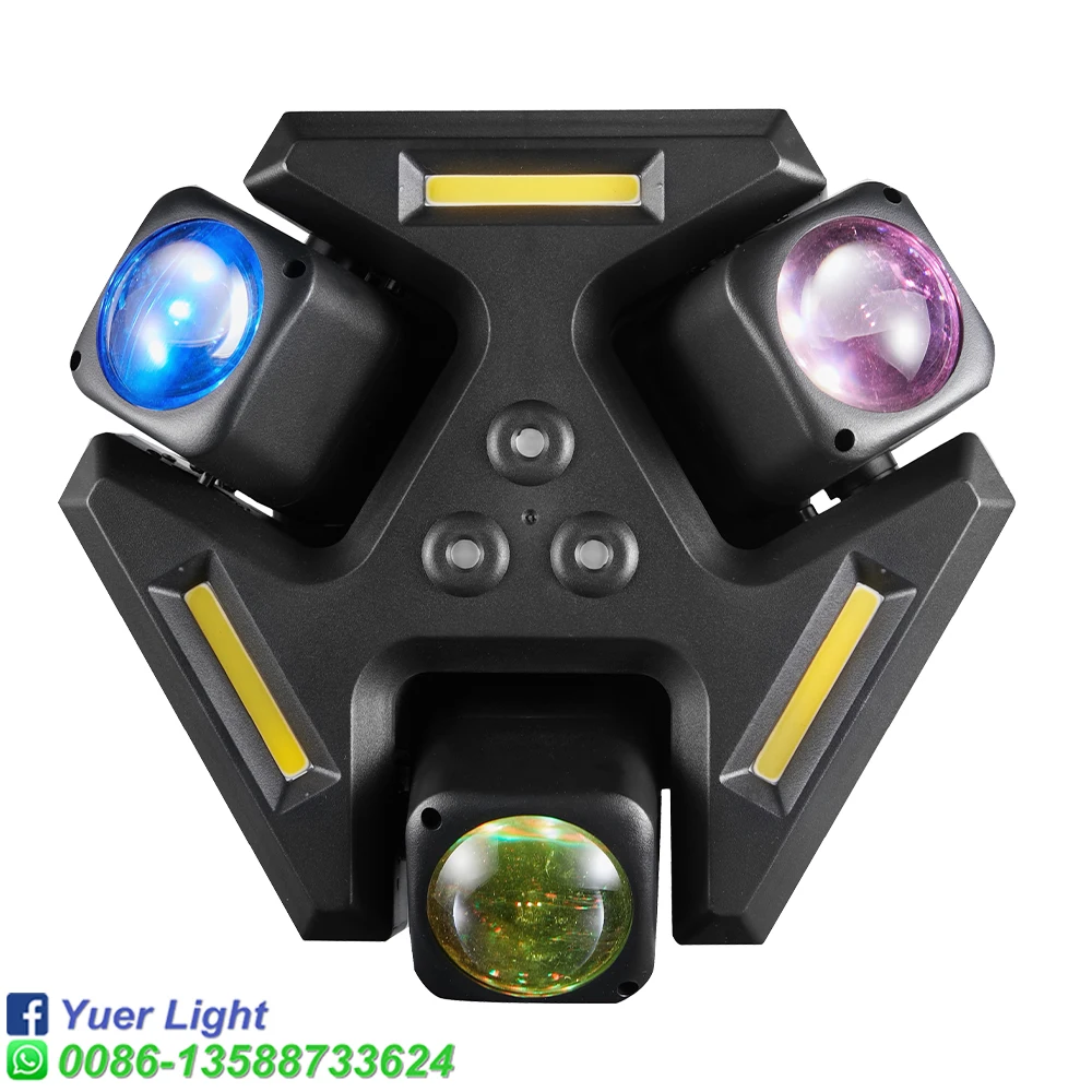 

LED 3 Head 9X10W Moving Head Light Beam+Golden Strobe+RG Laser DJ Stage Lights DMX512 Disco Party Club Bar Stage Effect Lamp