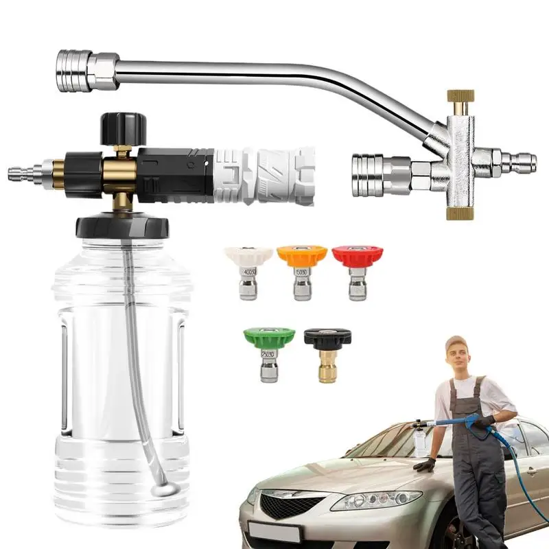 

Portable Car Wash Sprayer Car Soap Sprayer Adjustable Mode Spray Nozzle High-Pressure Cleaning Cannon For Exterior Wheel Window