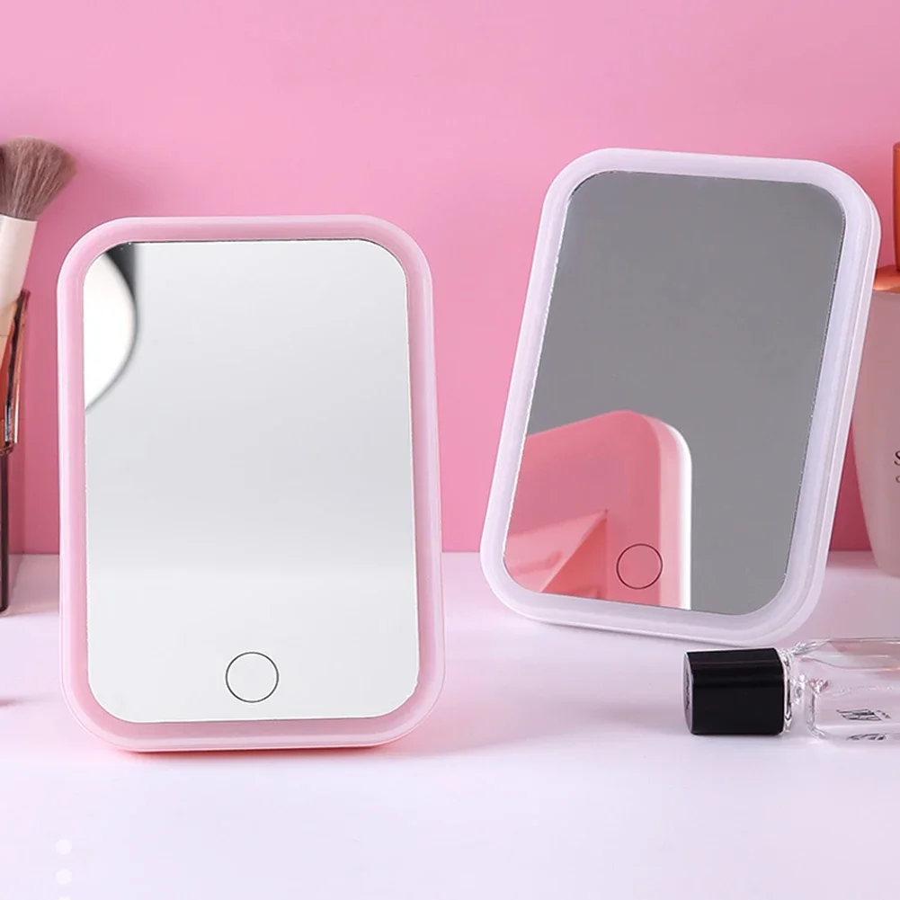 

Smart 3 Colors Stepless Dimmer Makeup Mirror Touch Screen Dressing Cosmetic Mirror Folding Travel Vanity Glass USB Rechargeable