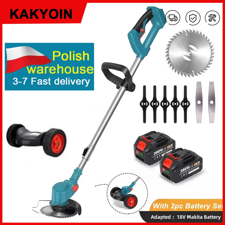 1800 W 21 V Elektrischer Rasentrimmer Akku-Rasenmäher Heckenschere Einstellbare Handheld Garten