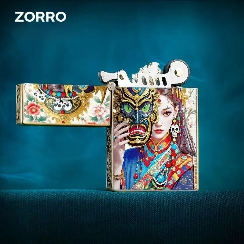 

Zorro новая ультратонкая обновленная зажигалка с индивидуальным узором, тщательно сделано, узор богини для парня, аксессуары для сигарет