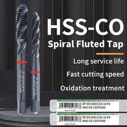 ZUANTONG HSS-CO Red Ring JIS Standard With OX Spiral Fluted Tap UNC UNF 4-40 6-32 8-32 10-24 1/4 3/8 Machine Screw Thread Taps
