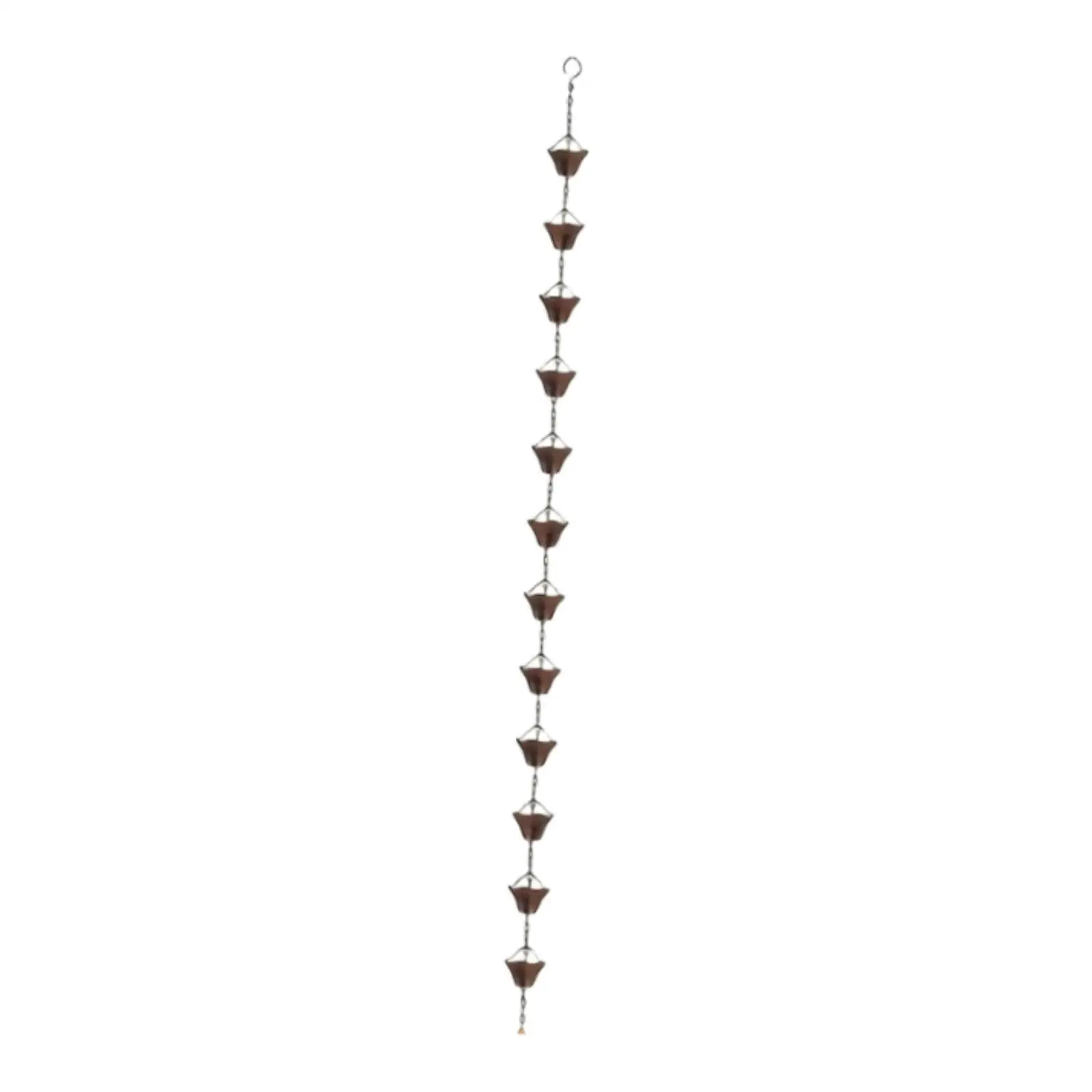Rain Chains for Gutters Outside Hanging Long Bronze Downspout Water Cup Collector for Sheds Patios Gazebos