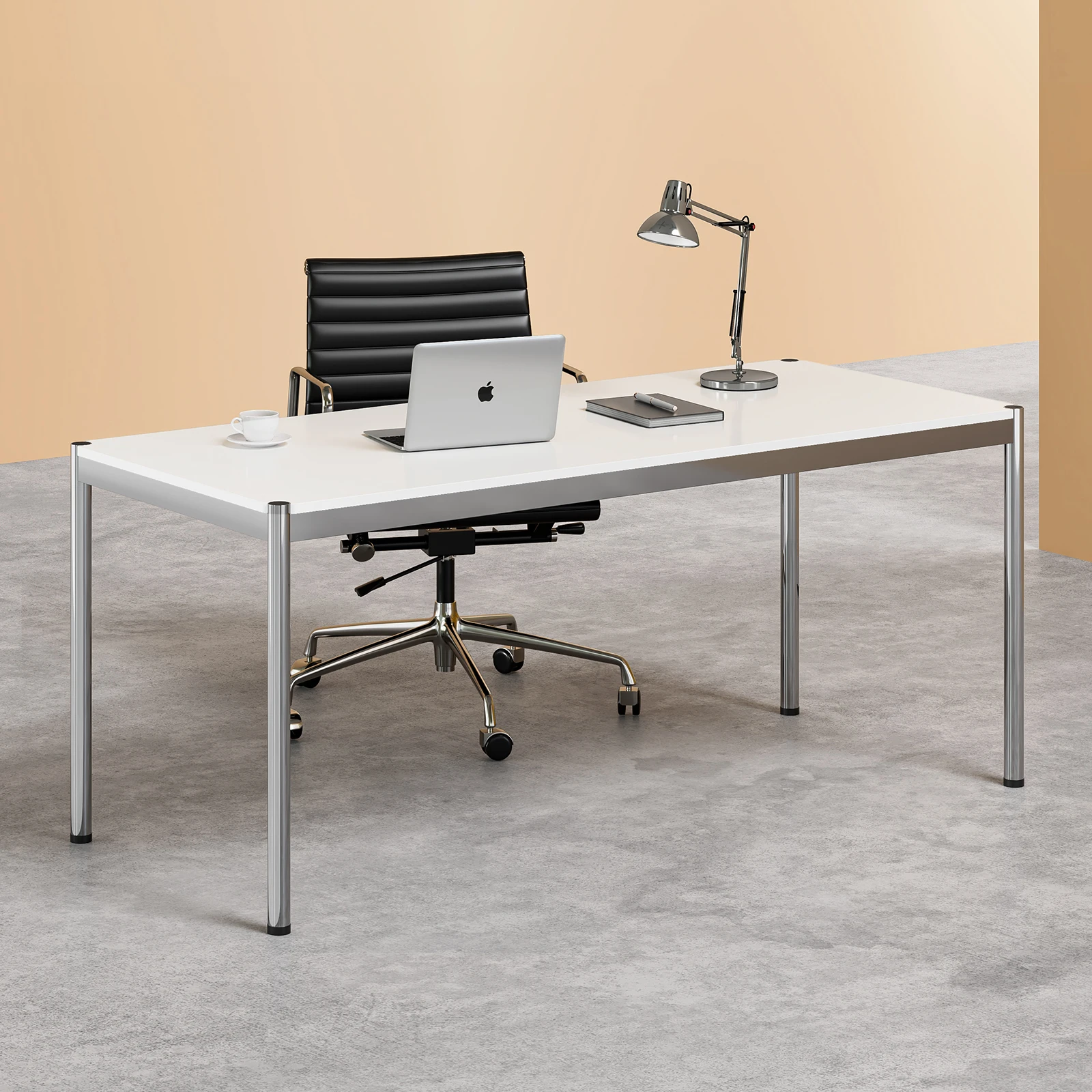 Modern Office USM Haller Table Simple Style Home Computer Desk Executive Chrome Writing Work Desk for Bedroom Home Office