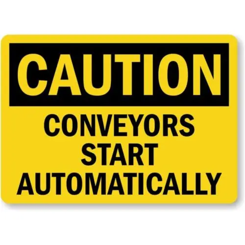 Automatic Conveyors Caution Aluminum Weatherproof Sign p975 sign