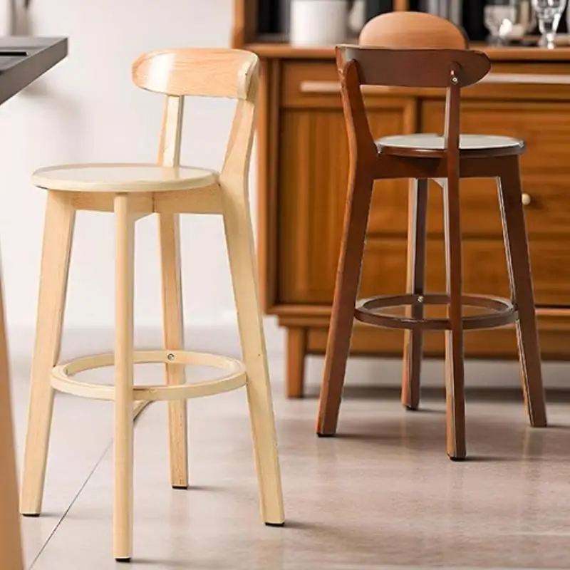 

Balcony Minimalist Bar Chair Rustic Living Room Modern Wooden Design Bar Chair Kitchen Island Sillas Para Barra Club Furniture