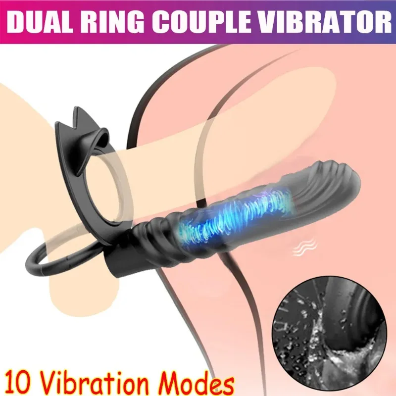 10 Frequency Double Penetration Anal Plug for Women Men Strap on Penis Vagina Plug Sex Toys for Women Dildo Butt Plug Vibrators