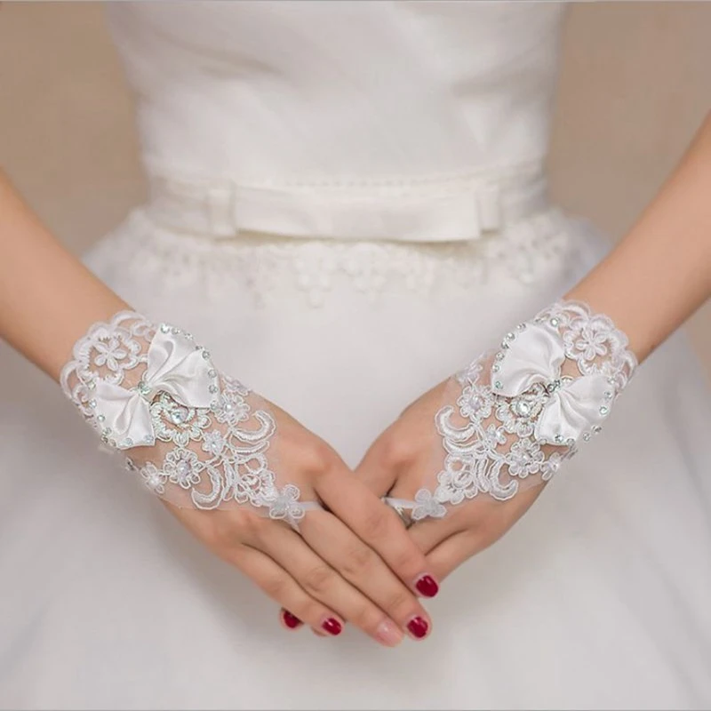 

Hot Sale Bridal Gloves Short Guantes Mariage Femme Novia Bride Wedding Gloves Guantes Largos Mujer Bridal Accessories 2025