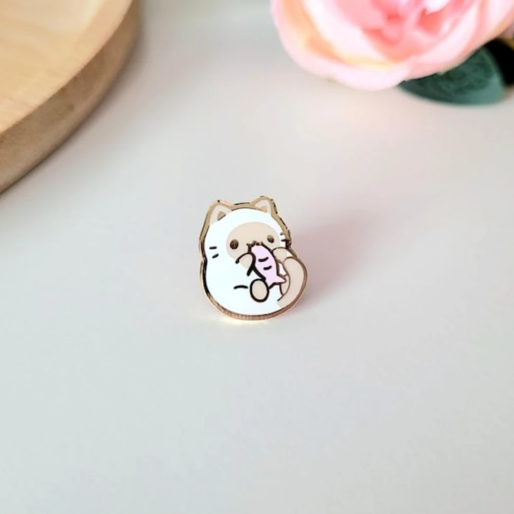 Niedliche kleine Katze Emaille Pins Kawaii Kätzchen Fisch Metall Abzeichen Cartoon Tier Brosche für Schmuck Zubehör Geschenke für Katzenliebhaber – Detail 10