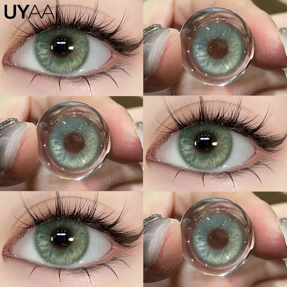 UYAAI 1 Paar hochwertige farbige Schüler für Augen, koreanische Modelinsen, blaue Augenkontakte, natürliche graue farbige Linsen für Damen – Detail 15