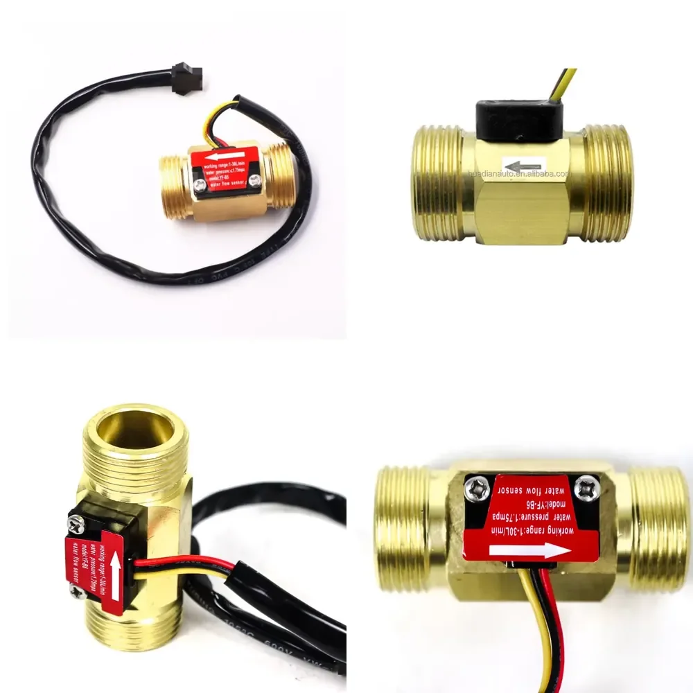 Oem DN15 G3/4 Brass Water Flow Sensor Switch DN20 Full Copper Magnetic Water Flow Meter Switch Hall Pulse Brass Water Flow