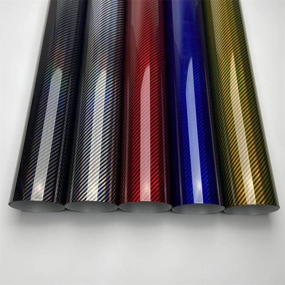 

Holographic Rainbow Carbon Wrap Vinyl Decal Sticker for Car Accessories Laser Black Carbon Fibre Auto Motorcycle Adhesive Vinyl