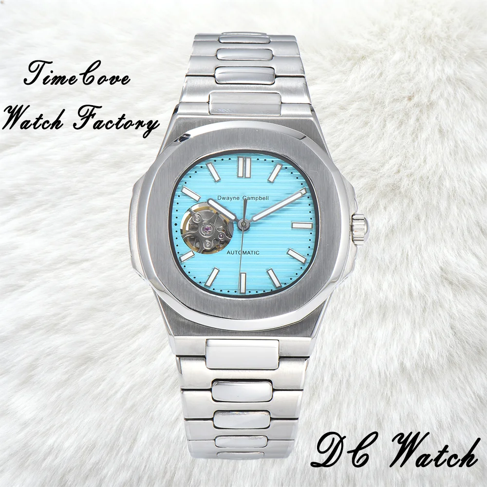 Per NH38 Orologio con logo personalizzato Cronografo impermeabile Movimento automatico Orologi Quadrante cavo modificato con coperchio inferiore cavo
