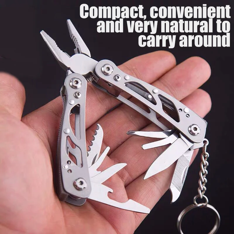 

Compact Foldable Multi-Functional Knife Pliers –Keychain-Mounted Tool for Outdoor Adventures,Home Use&Emergency Escape Survival