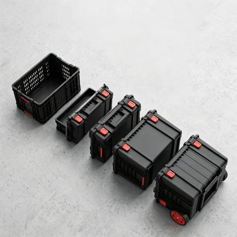 Large-capacity Wide-tool Box Thickened Portable Combined Stackable Handle Tools Box Water Electricity Construction Tool Boxes